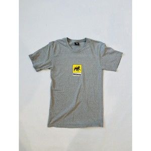 Men's Stussy Small Graphic Rasta Lion Gray Shirt